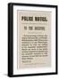 Notice Issued by the Metropolitan Police Regarding Jack the Ripper, 30 September 1888-null-Framed Giclee Print