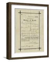 Notice of Death from Union Workhouse, Maldon, Essex-Peter Higginbotham-Framed Photographic Print