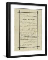 Notice of Death from Union Workhouse, Maldon, Essex-Peter Higginbotham-Framed Photographic Print