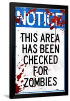 Notice This Area Checked for Zombies Art Poster Print-null-Framed Poster