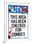 Notice This Area Checked for Zombies-null-Framed Art Print