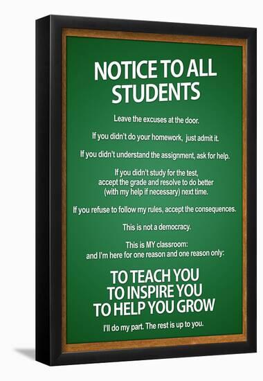 Notice to all Students Classroom Rules Poster-null-Framed Poster