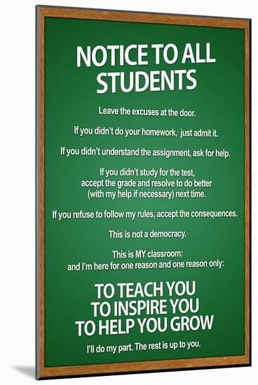 Notice to all Students Classroom Rules Poster-null-Mounted Poster