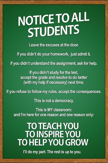 Notice to all Students Classroom Rules Poster-null-Lamina Framed Poster