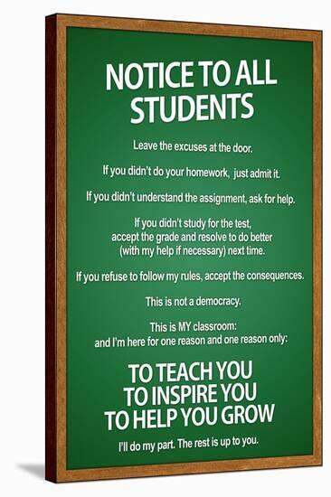 Notice to all Students Classroom Rules-null-Stretched Canvas
