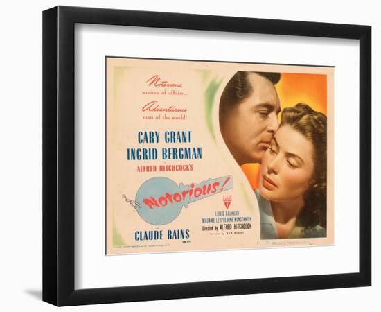 Notorious, Cary Grant, Ingrid Bergman, 1946-null-Framed Art Print