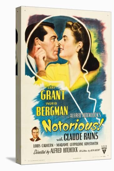 NOTORIOUS, Cary Grant, Ingrid Bergman, Claude Rains, 1946-null-Stretched Canvas