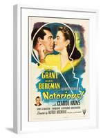 NOTORIOUS, Cary Grant, Ingrid Bergman, Claude Rains, 1946-null-Framed Art Print