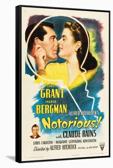 NOTORIOUS, Cary Grant, Ingrid Bergman, Claude Rains, 1946-null-Framed Stretched Canvas