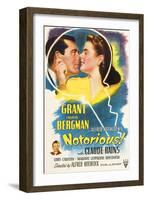 Notorious, Cary Grant, Ingrid Bergman, Claude Rains, 1946-null-Framed Art Print