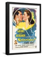 Notorious, Cary Grant, Ingrid Bergman, Claude Rains, 1946-null-Framed Art Print