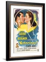 Notorious, Cary Grant, Ingrid Bergman, Claude Rains, 1946-null-Framed Art Print