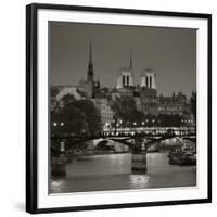 Notre Dame and Pont Des Arts, Paris, France-Jon Arnold-Framed Premium Photographic Print