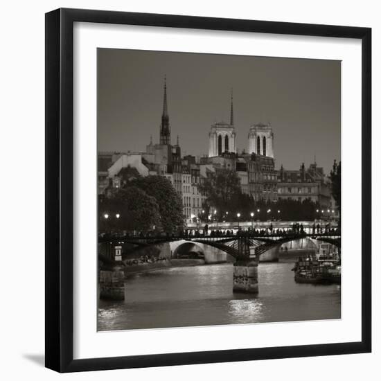 Notre Dame and Pont Des Arts, Paris, France-Jon Arnold-Framed Photographic Print