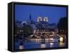 Notre Dame and Pont Des Arts, Paris, France-Jon Arnold-Framed Stretched Canvas