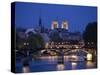 Notre Dame and Pont Des Arts, Paris, France-Jon Arnold-Stretched Canvas