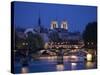 Notre Dame and Pont Des Arts, Paris, France-Jon Arnold-Stretched Canvas