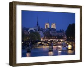 Notre Dame and Pont Des Arts, Paris, France-Jon Arnold-Framed Photographic Print