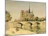 Notre Dame and the Seine-Jean Francois Raffaelli-Mounted Giclee Print