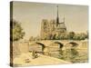 Notre Dame and the Seine-Jean Francois Raffaelli-Stretched Canvas