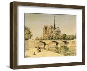 Notre Dame and the Seine-Jean Francois Raffaelli-Framed Giclee Print