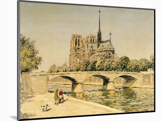 Notre Dame and the Seine-Jean Francois Raffaelli-Mounted Giclee Print