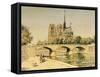 Notre Dame and the Seine-Jean Francois Raffaelli-Framed Stretched Canvas