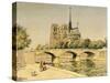 Notre Dame and the Seine-Jean Francois Raffaelli-Stretched Canvas