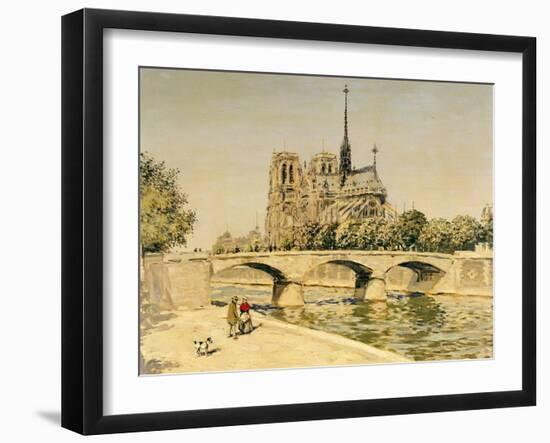 Notre Dame and the Seine-Jean Francois Raffaelli-Framed Giclee Print