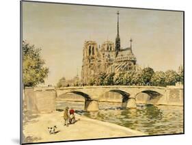 Notre Dame and the Seine-Jean Francois Raffaelli-Mounted Giclee Print