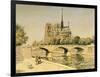 Notre Dame and the Seine-Jean Francois Raffaelli-Framed Giclee Print