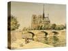 Notre Dame and the Seine-Jean Francois Raffaelli-Stretched Canvas
