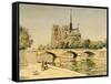 Notre Dame and the Seine-Jean Francois Raffaelli-Framed Stretched Canvas