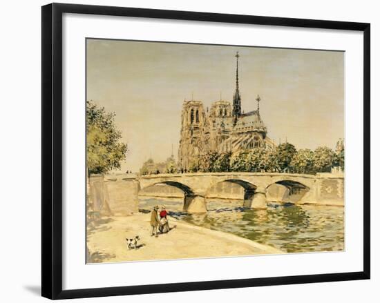 Notre Dame and the Seine-Jean Francois Raffaelli-Framed Giclee Print