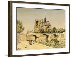 Notre Dame and the Seine-Jean Francois Raffaelli-Framed Giclee Print