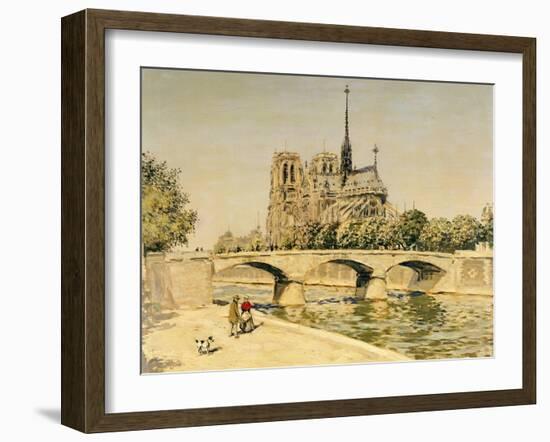 Notre Dame and the Seine-Jean Francois Raffaelli-Framed Premium Giclee Print