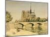 Notre Dame and the Seine-Jean Francois Raffaelli-Mounted Premium Giclee Print