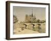 Notre Dame and the Seine-Jean Francois Raffaelli-Framed Giclee Print