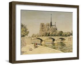 Notre Dame and the Seine-Jean Francois Raffaelli-Framed Giclee Print