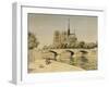 Notre Dame and the Seine-Jean Francois Raffaelli-Framed Giclee Print