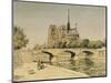 Notre Dame and the Seine-Jean Francois Raffaelli-Mounted Giclee Print