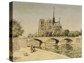 Notre Dame and the Seine-Jean Francois Raffaelli-Stretched Canvas