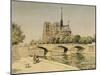 Notre Dame and the Seine-Jean Francois Raffaelli-Mounted Giclee Print