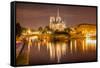 Notre Dame at Night-harvepino-Framed Stretched Canvas