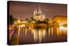 Notre Dame at Night-harvepino-Stretched Canvas