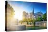 Notre Dame at Sunset - Paris-dellm60-Stretched Canvas