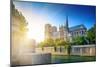 Notre Dame at Sunset - Paris-dellm60-Mounted Photographic Print