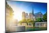 Notre Dame at Sunset - Paris-dellm60-Mounted Photographic Print