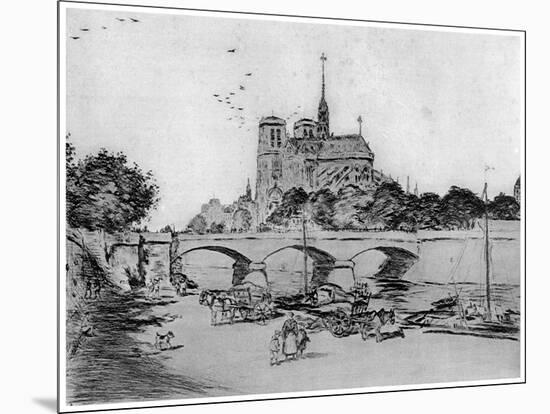 Notre Dame, C1870-1920-Jean Francois Raffaelli-Mounted Giclee Print
