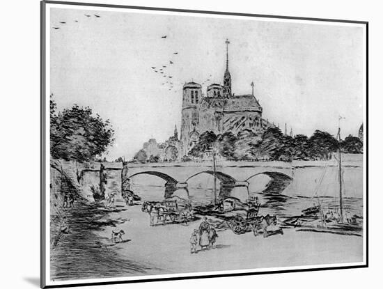 Notre Dame, C1870-1920-Jean Francois Raffaelli-Mounted Giclee Print